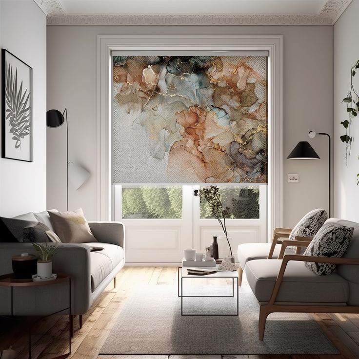 Abstract Art Print Roller Blinds Marble Texture